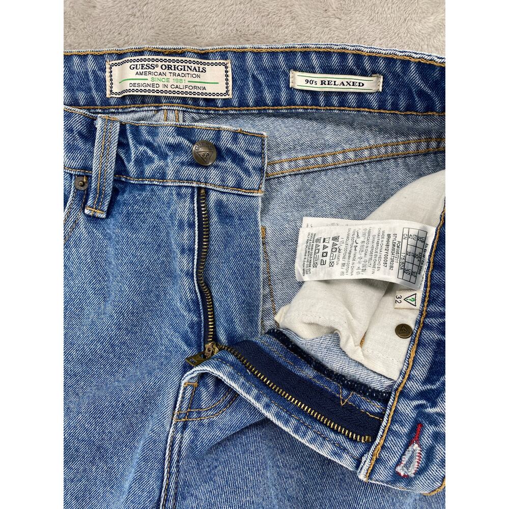 Vintage Guess Jeans Women 32 90s Relaxed Fit Mom Denim Blue USA Style - Picture 10 of 14